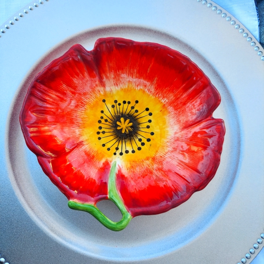 California Pottery Poppy Dish